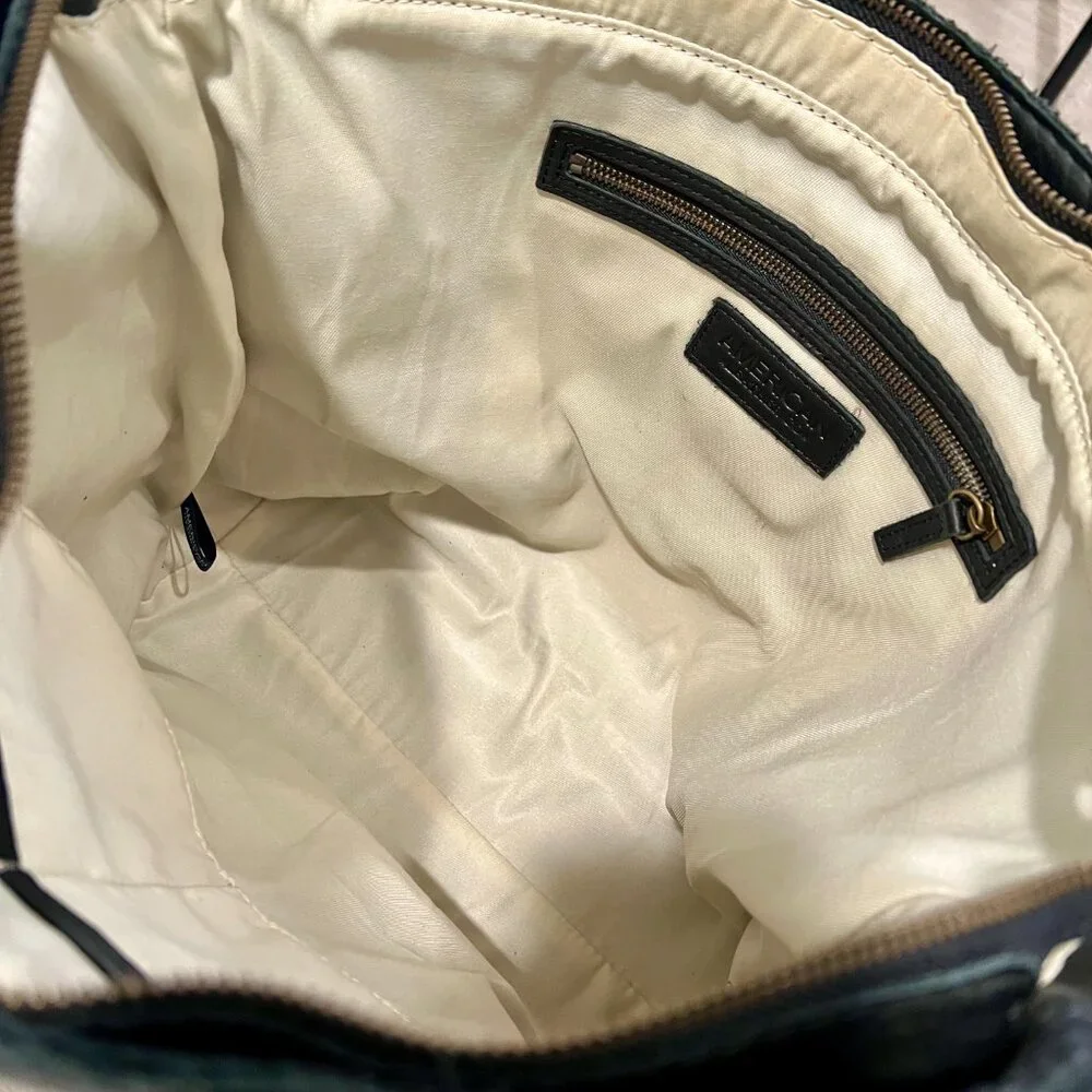 American Leather Co. - Sofl Leather Full Zip Shopper Tote Bag One Size - Black - Picture 7 of 7